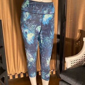 Liverpool Blue Abstract Cropped Legging Pants